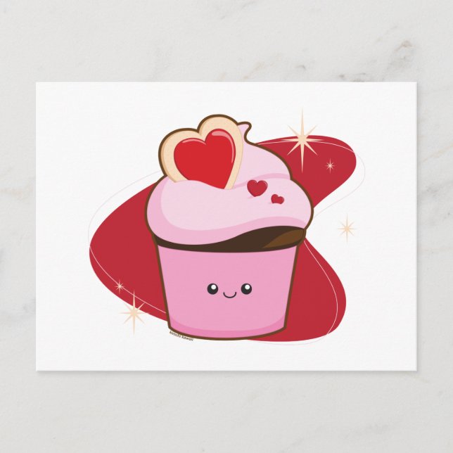 Carte Postale Je Coeur Cupcakes (Devant)