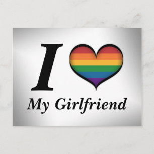 Carte Postale Je Coeur Ma Petite Amie Lesbienne Pride Typographi