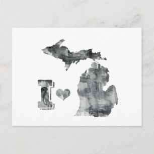 Carte Postale Je coeur Michigan