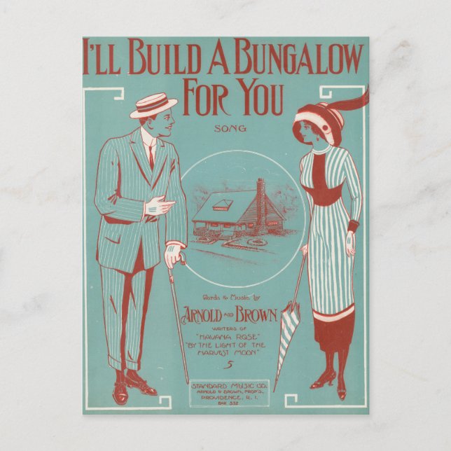 Carte Postale Je construirai un bungalow pour vous (Devant)