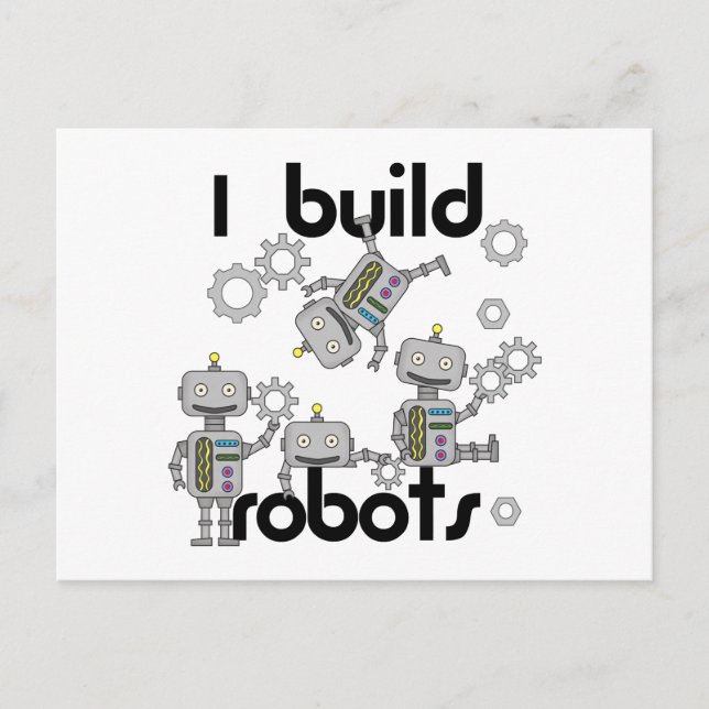 Carte Postale Je construis des robots (Devant)