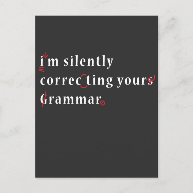 Carte Postale Je corrige silencieusement votre lycée de grammair (Devant)