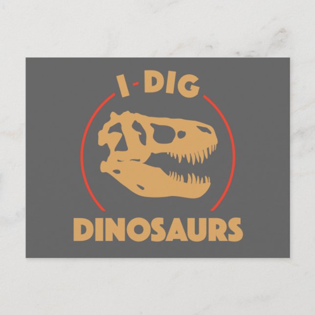 Carte Postale Je Creuse Des Dinosaures (Devant)