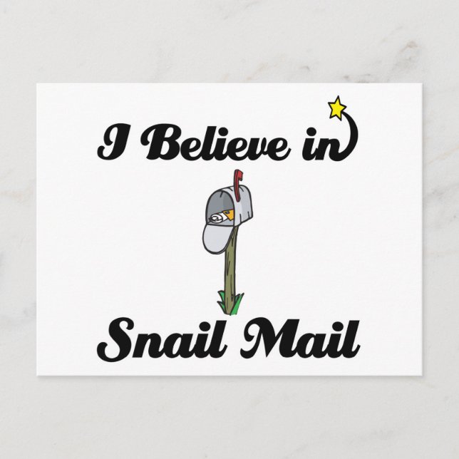 Carte Postale je crois au courrier d'escargot (Devant)