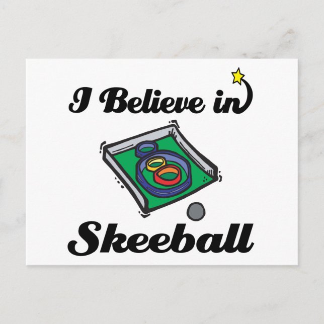 Carte Postale je crois au skeeball (Devant)