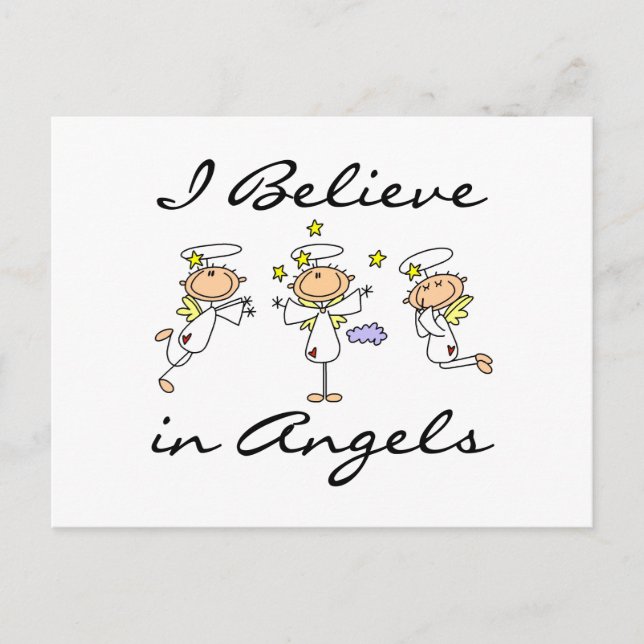 Carte Postale Je crois aux t-shirts et cadeaux Angels (Devant)