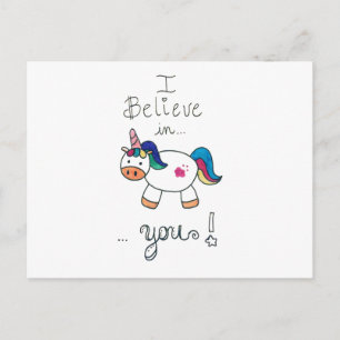 Carte Postale Je crois en VOUS ! Unicorne