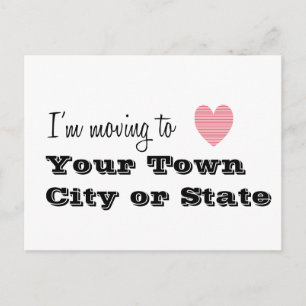 Carte Postale Je déménage vers... Personnalisé