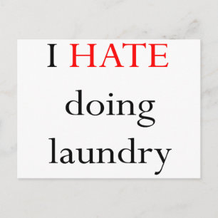Carte Postale Je Déteste Faire De La Blanchisserie