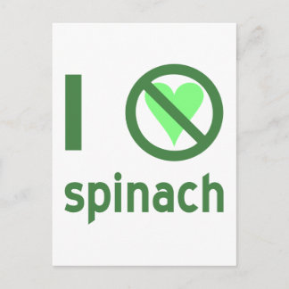 Carte Postale Je déteste les épinards, pas d'amour