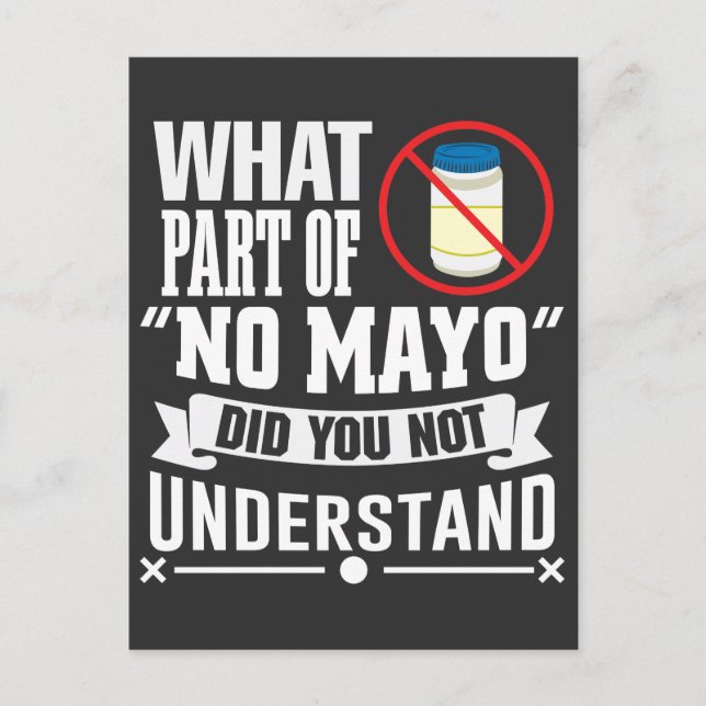 Carte Postale Je déteste Mayo - Mayonnaise Restaurant Foodie Jod (Devant)