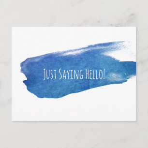Carte Postale Je Dis Bonjour Peinture Bleue Brosse
