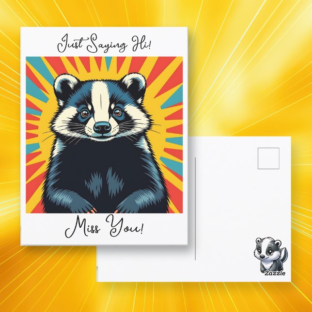 Carte Postale Je Dis Salut. | Bade mignonne (Créateur téléchargé)