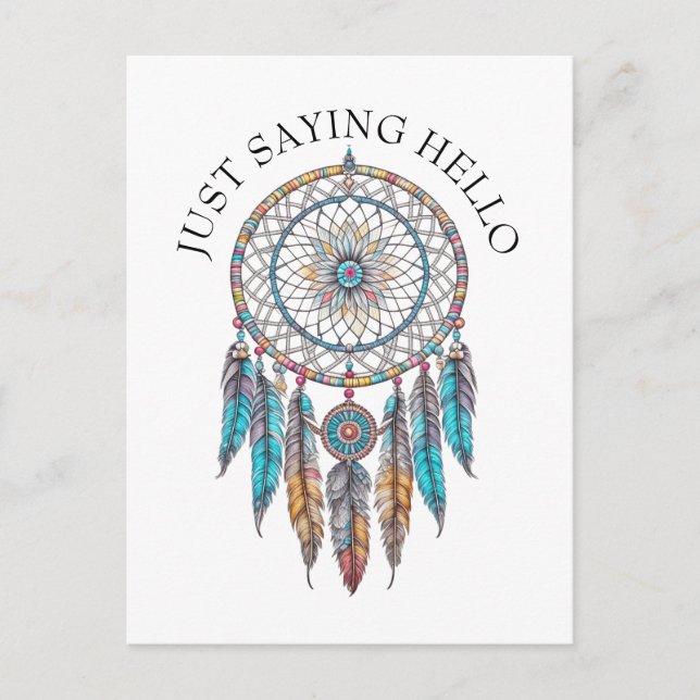 Carte Postale Je Dis Salut. | Blue Dreamcatchers Mystical (Devant)