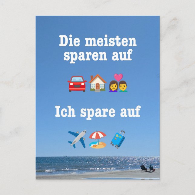 Carte Postale "Je économise sur... voyages !" (Devant)