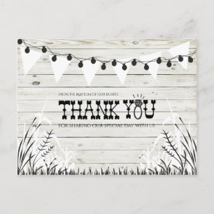Carte Postale Je fais BBQ Wood Texture Merci Postcard