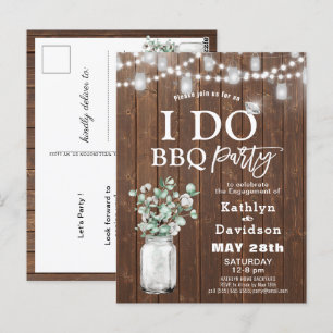 Carte Postale Je FAIS Fiançailles Eucalyptus BBQ Party Invitatio