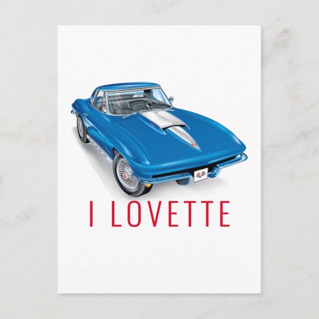 CARTE POSTALE JE LOVETTE DESIGN DE VOITURE UNIQUE (Devant)
