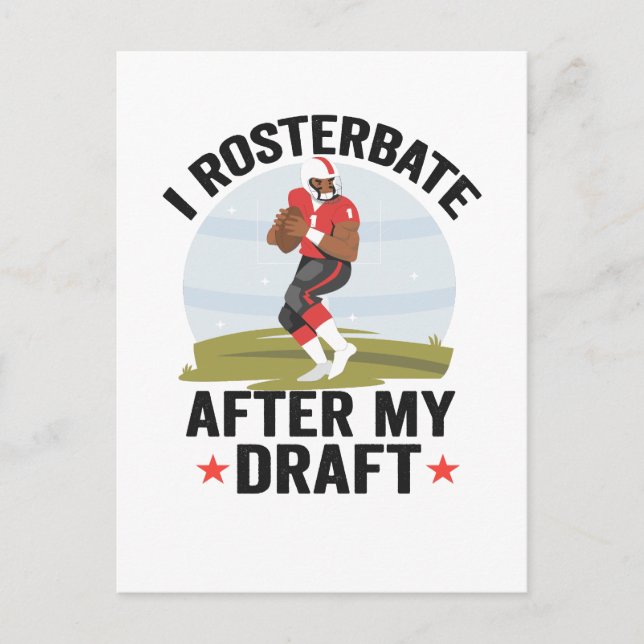 Carte Postale Je me masturbe après mon brouillon de football fan (Devant)