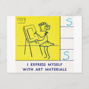 Carte Postale Je me suis Express avec des matériaux d'art