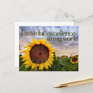 Carte Postale "Je m'efforce d'atteindre l'excellence" Motivation