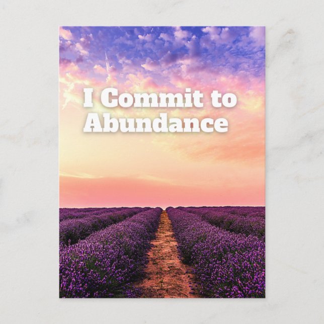Carte Postale Je m'engage à abonder Citation d'affirmation de la (Devant)