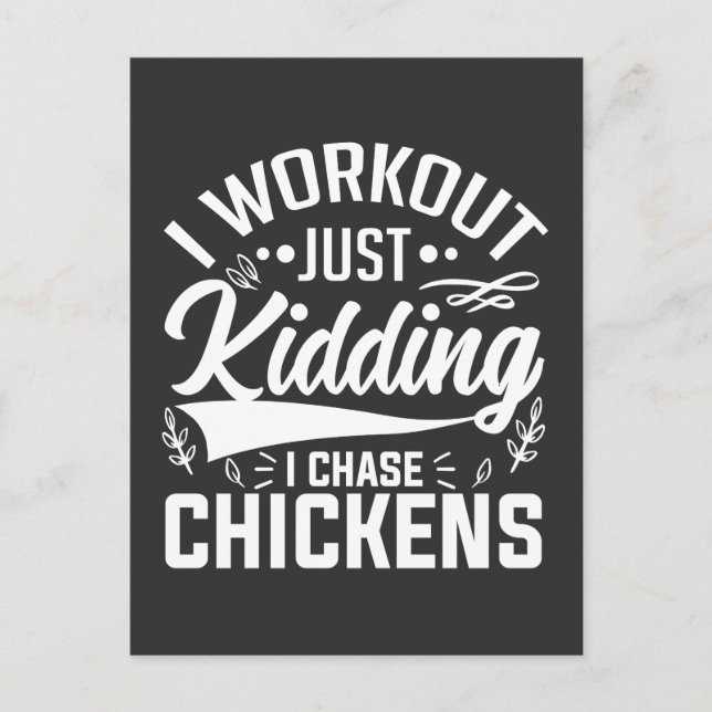 Carte Postale Je m'entraîne Je plaisante Je chasse les poulets (Devant)