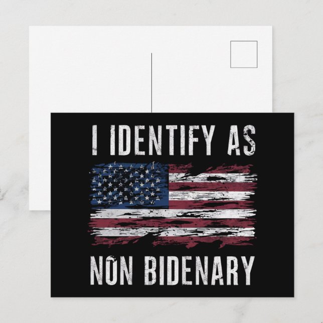 Carte Postale Je M'Identifie Comme Un Drapeau Américain Patriot  (Devant / Derrière)