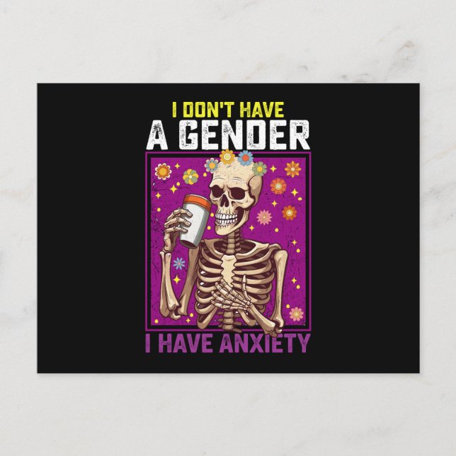 Carte Postale Je n'ai pas de sexe j'ai de l'anxiété non binaire (Devant)