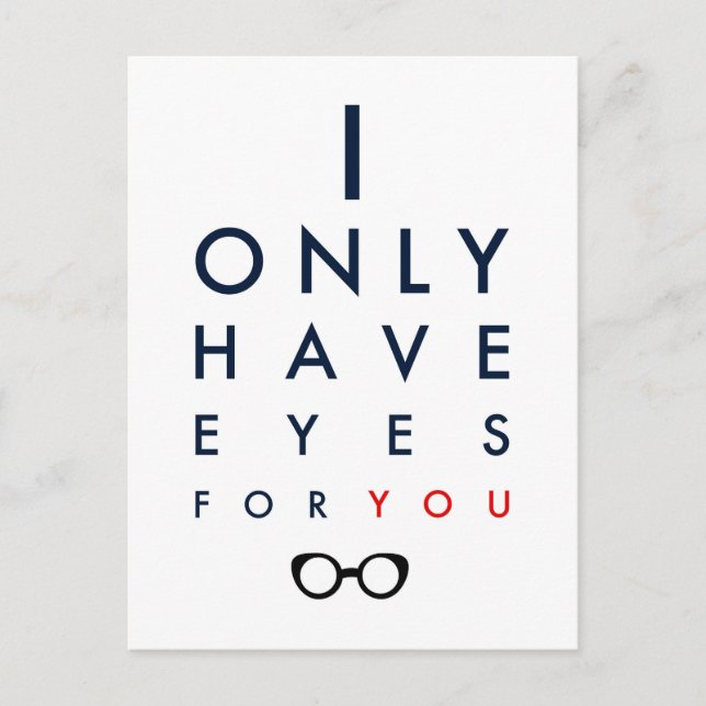 Carte Postale Je N'Ai Que Des Yeux Pour Vous - Vêtements Clairs (Devant)