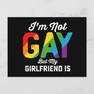 Carte Postale Je ne suis pas gay, mais ma copine est une drôle d