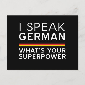 Carte Postale Je parle allemand. Quelle est votre superpuissance
