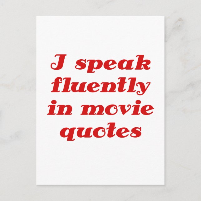 Carte Postale Je parle couramment dans les citations de films (Devant)