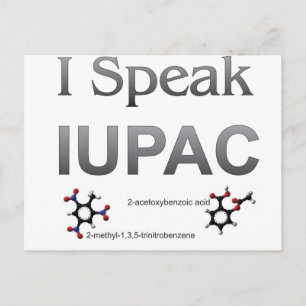 Carte Postale Je parle de la nomenclature de chimie de l'IUPAC