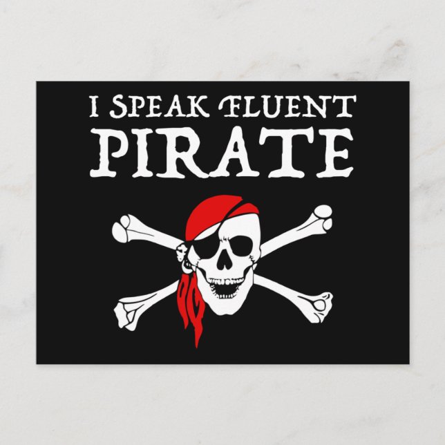 Carte Postale Je Parle Pirate Fluent (Devant)
