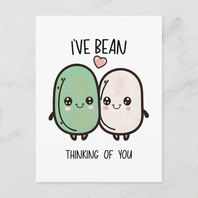 Carte Postale Je pense à vous Valentines Day Food Pun (Devant)