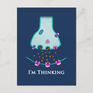 Carte Postale Je pense neurone synapse