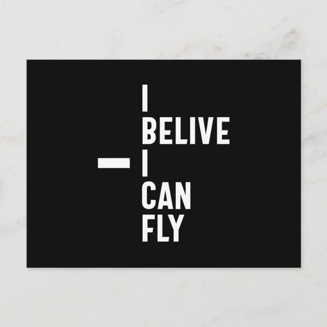 Carte Postale Je Pense Que Je Peux Voler Inspirational Entrepren (Devant)