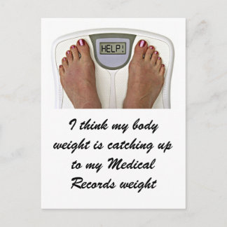 Carte Postale Je pense que mon poids corporel rattrape mon...