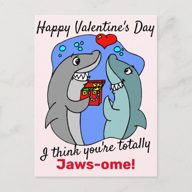 Carte Postale Je pense que vous êtes complètement jawsome, Shark (Devant)