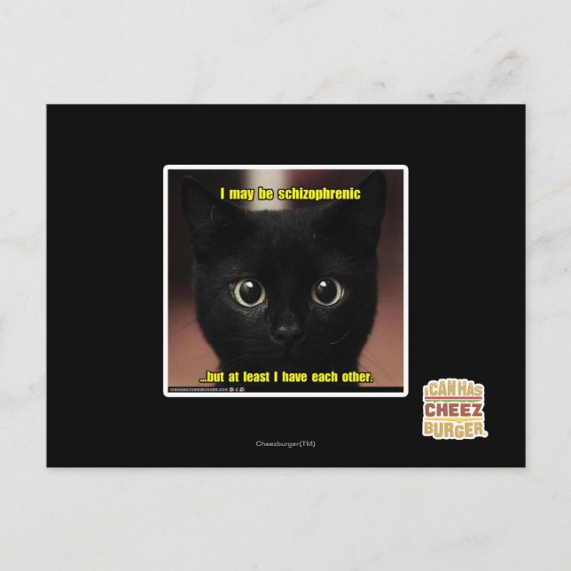 Carte Postale Je peux être schizophrène (Devant)