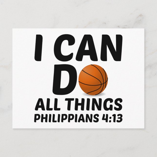 CARTE POSTALE JE PEUX FAIRE TOUTES LES CHOSES BASKETBALL (Devant)
