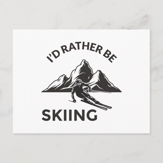 Carte Postale Je Plais Plutôt Skier - Cadeau Skier, Sport D'Hive (Devant)