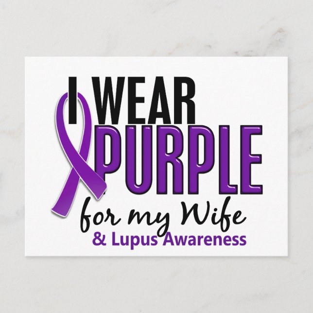 Carte Postale Je Porte Du Violet Pour Ma Femme 10 Lupus (Devant)