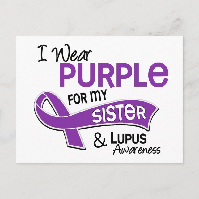 Carte Postale Je Porte Du Violet Pour Ma Soeur 42 Lupus (Devant)