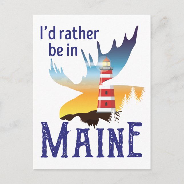 Carte Postale Je préfère être dans le Maine (Devant)