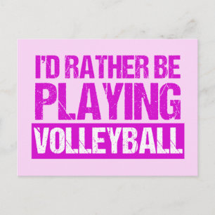Carte Postale Je préfère jouer au volley-ball