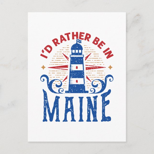 Carte Postale Je préférerais être dans le phare principal local  (Devant)