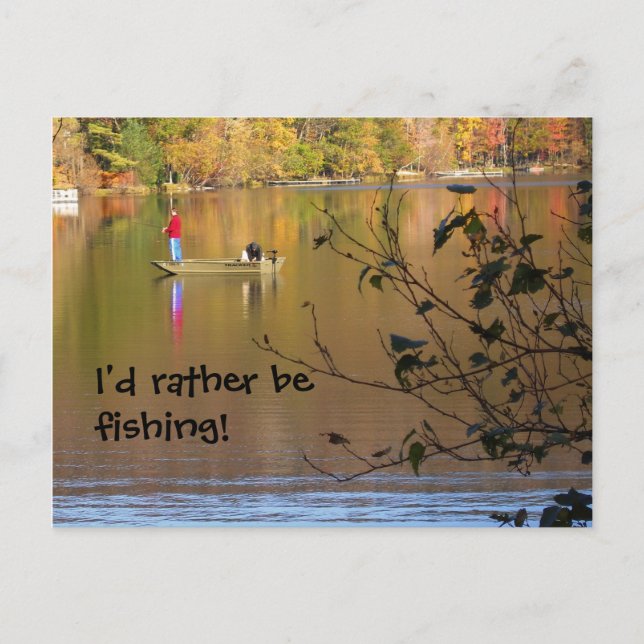 Carte Postale Je préférerais pêcher ! (Devant)