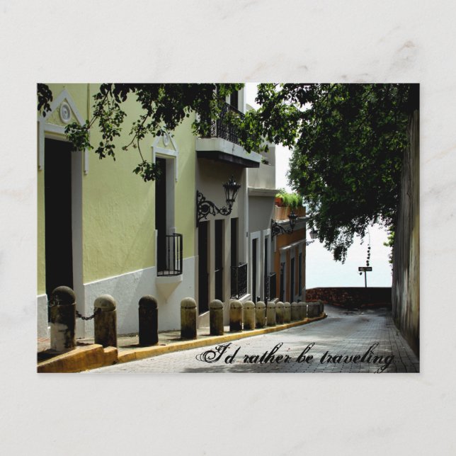 Carte Postale Je préférerais voyager (Devant)
